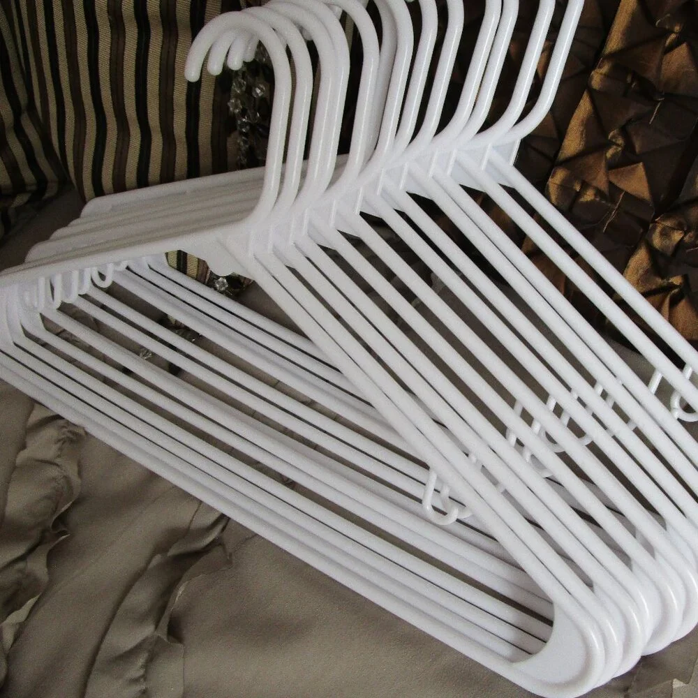 lot of new plastic hangers
